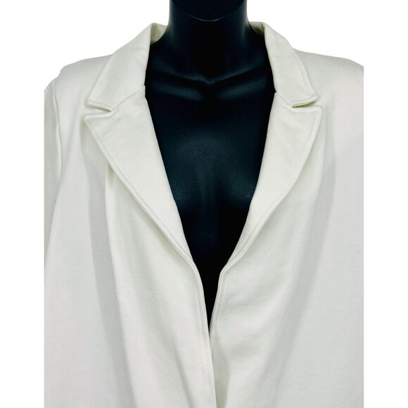 Allison Izu Women White Blazer XL Extra Large Two Pocket One-Button Work EUC - Picture 2 of 7